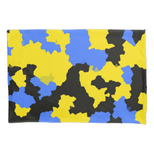 Housse D'oreillers Design Abstrait Jaune Bleu Noir Motif moderne