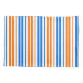 Housse D'oreillers Design bandes verticales orange bleu blanc (Dos)