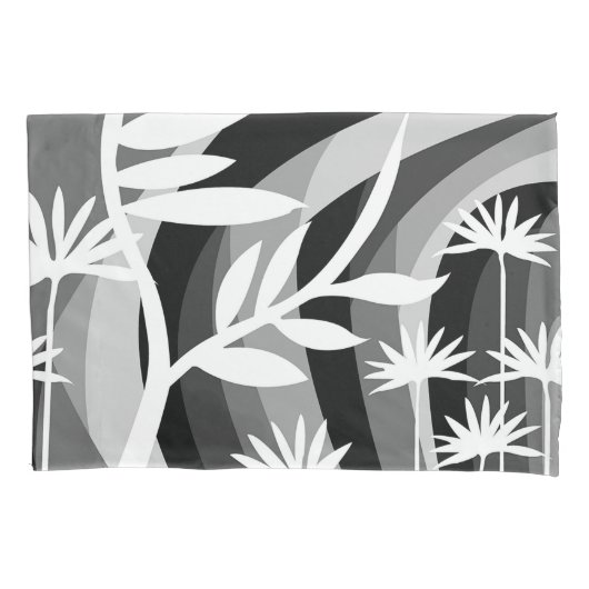 Housse D'oreillers Design botanique noir et blanc (devant)