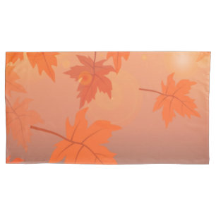 Housse D'oreillers Design d'automne avec feuilles d'érable et effet b