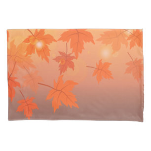 Housse D'oreillers Design d'automne avec feuilles d'érable et effet b
