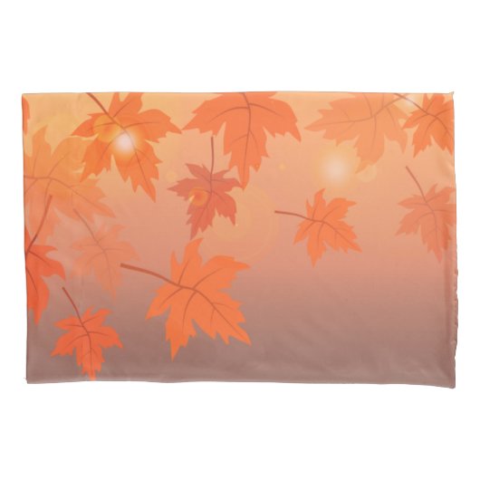 Housse D'oreillers Design d'automne avec feuilles d'érable et effet b (devant)