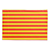 Housse D'oreillers Design de bandes rouge et jaune (Dos)
