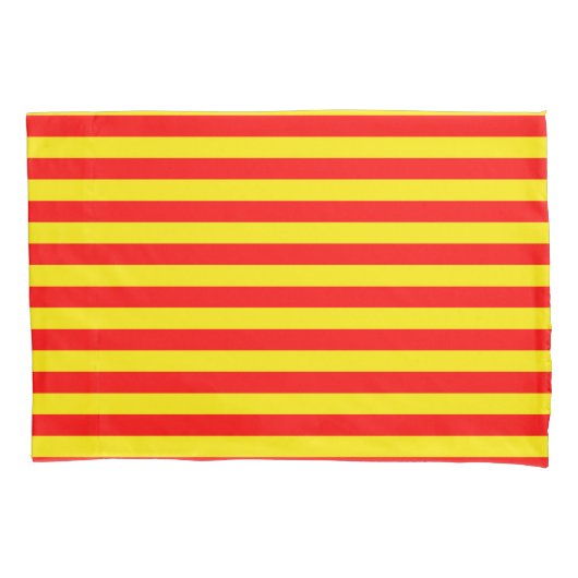Housse D'oreillers Design de bandes rouge et jaune (devant)