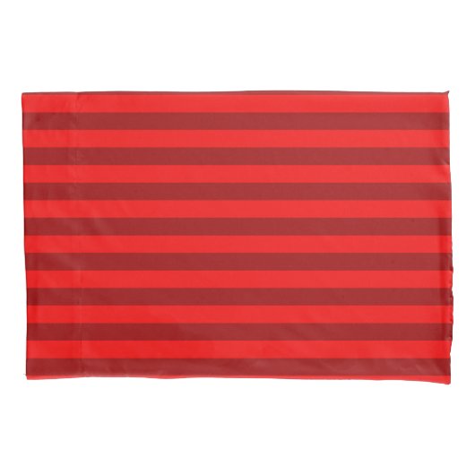 Housse D'oreillers Design des rayures rouge et marron (devant)