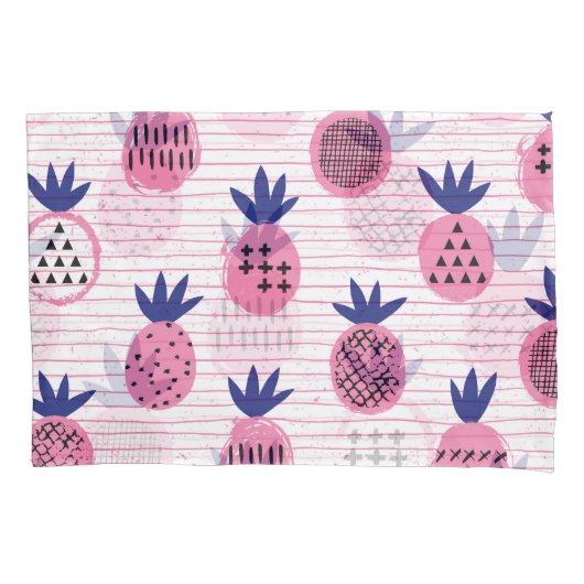 Housse D'oreillers Design enfant ananas, motif vintage. (devant)