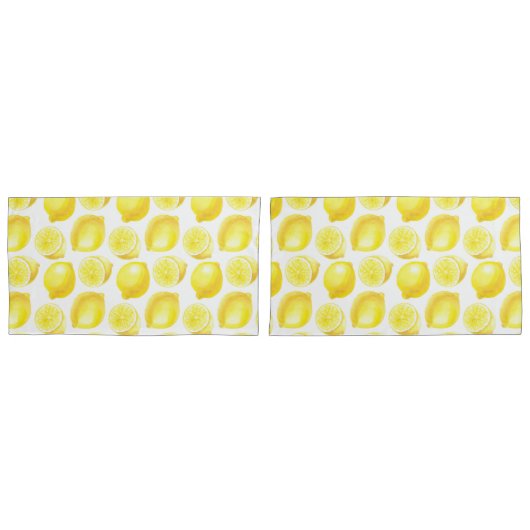 Housse D'oreillers Design motif citron (devant-Set)