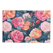 Housse D'oreillers Design Motif Rose rouge rose orange (Dos)