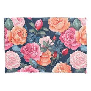 Housse D'oreillers Design Motif Rose rouge rose orange