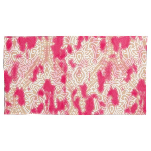 Housse D'oreillers Design textile complexe avec un riche rose (devant-gauche)