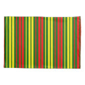 Housse D'oreillers Dessin à rayures verticales vert jaune rouge (Dos)
