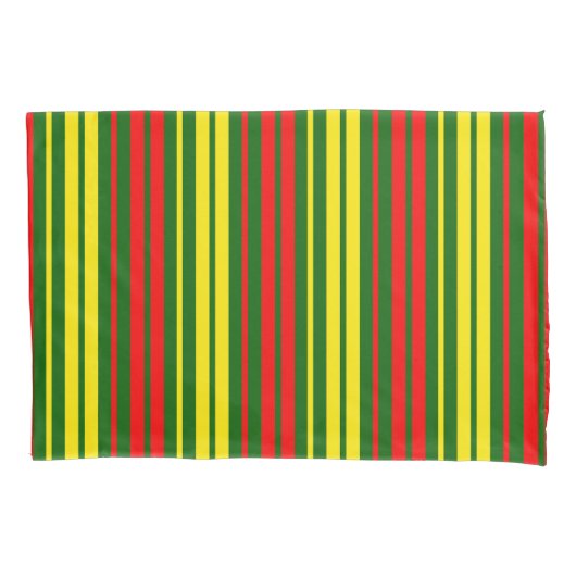 Housse D'oreillers Dessin à rayures verticales vert jaune rouge (devant)