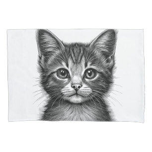 Housse D'oreillers Dessin adorable de Young Cat