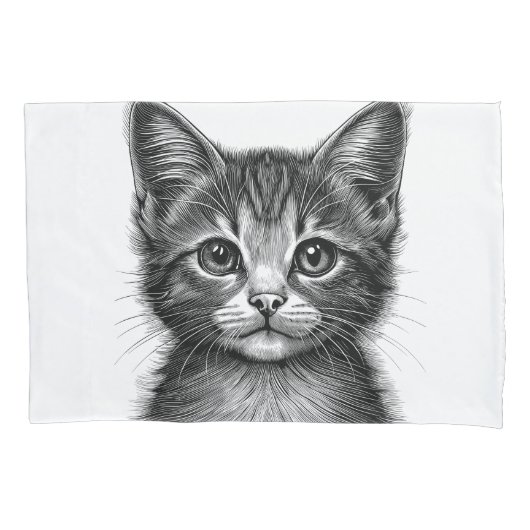 Housse D'oreillers Dessin adorable de Young Cat (devant)