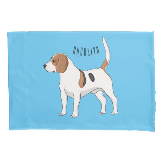 Housse D'oreillers dessin animé de chien beagle (devant)