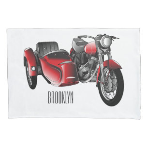 Housse D'oreillers dessin animé de la moto Sidecar