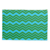 Housse D'oreillers Dessin chevron zigzag bleu vert  (Dos)