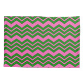 Housse D'oreillers Dessin chevron zigzag vert rose  (Dos)