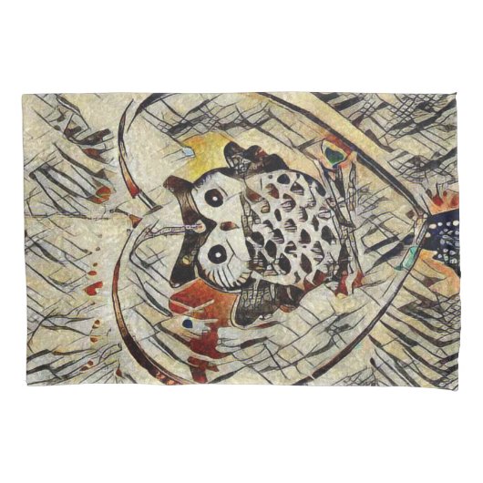 Housse D'oreillers Dessin de hibou (devant)