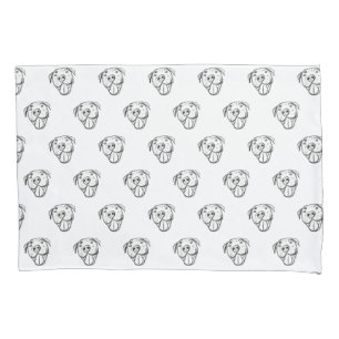Housse D'oreillers dessin pitbull simple amoureux des chiens noir bla