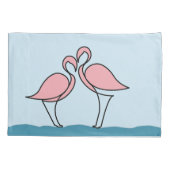 Housse D'oreillers Deux Flamants roses roses sur l'eau (Dos-gauche)