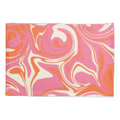 Housse D'oreillers Déversement - rose, orange et crème (Dos-gauche)