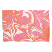 Housse D'oreillers Déversement - rose, orange et crème (devant-gauche)