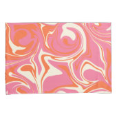 Housse D'oreillers Déversement - rose, orange et crème (devant-Droit)