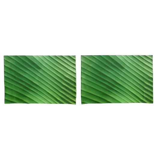 Housse D'oreillers Diagonale verte feuille (devant-Set)