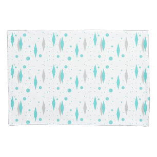 Housse D'oreillers Diamant Turquoise Rétro & Pillowcase Starburst
