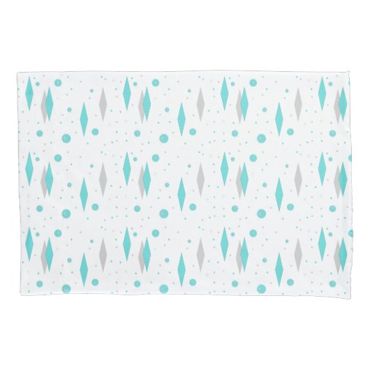 Housse D'oreillers Diamant Turquoise Rétro & Pillowcase Starburst (devant)