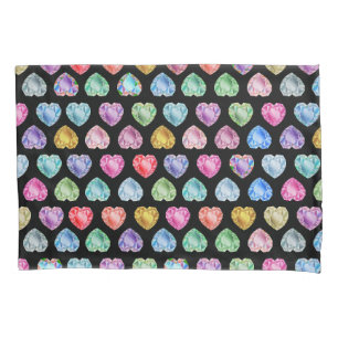 Housse D'oreillers Diamond Heart Aquarelle Motif mignon Pastel Girly