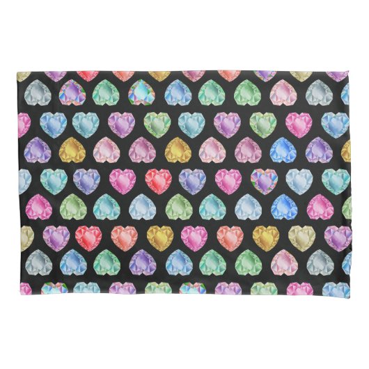 Housse D'oreillers Diamond Heart Aquarelle Motif mignon Pastel Girly (devant)