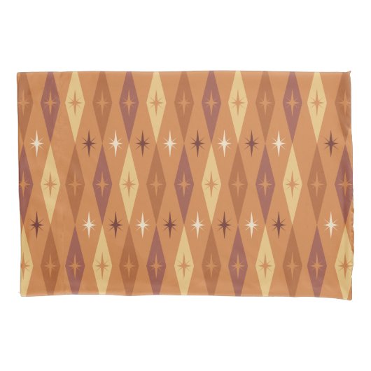 Housse D'oreillers Diamonds Stars Orange, 1950 atomique (devant)