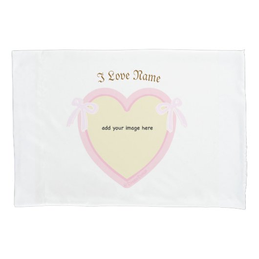 Housse D'oreillers Dingus Bows & Heart Personnalisé (devant)