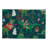 Housse D'oreillers Dinosaur T-Rex : Nouvel An de Noël. (Dos)