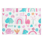 Housse D'oreillers Dinosaure de puissance fille (devant)