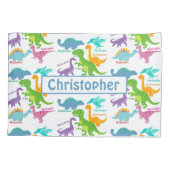 Housse D'oreillers Dinosaure Et Noms De Petits Enfants (Dos)