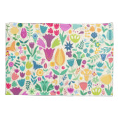 Housse D'oreillers Dinosaure Floral Folk Silhouettes Belles Filles (Dos)