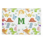 Housse D'oreillers Dinosaure monogramme mignon (Dos)