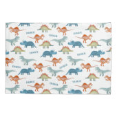 Housse D'oreillers Dinosaure Nom personnalisé (Dos-gauche)