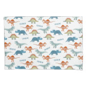 Housse D'oreillers Dinosaure Nom personnalisé (devant-gauche)