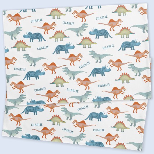Housse D'oreillers Dinosaure Nom personnalisé