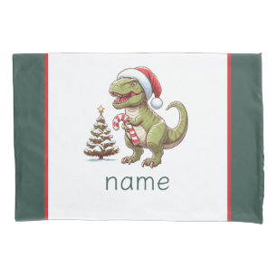 Housse D'oreillers Dinosaure sucre de canne de Noël mignon