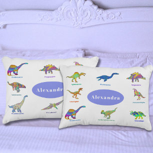 Housse D'oreillers Dinosaures avec des noms motif Pervenche