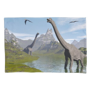 Housse D'oreillers Dinosaures de Brachiosaurus dans l'eau - 3D