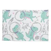 Housse D'oreillers Dinosaures de l'espace, Dinosaures mignons, Navire (Dos)