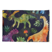 Housse D'oreillers Dinosaures floraux : Aquarelle (Dos)