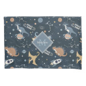 Housse D'oreillers Dinosaures mignons dans le Motif spatial enfants (devant)