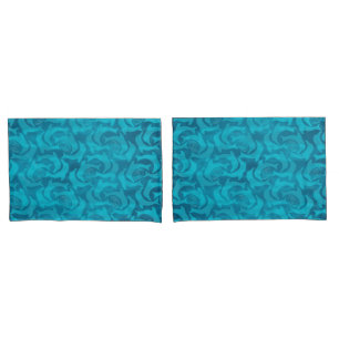 Housse D'oreillers Dolphins et Ripples Cavités bleu turquoise